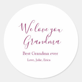 Beste Oma Ooit Grootouders Foto Cadeaus Classic Ronde Sticker