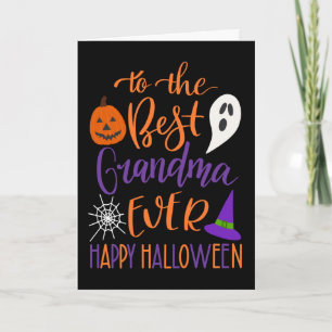 Beste oma ooit Halloween in oranje en paars Kaart
