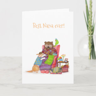 Beste oma ooit kaart met knuffel beer en corgi