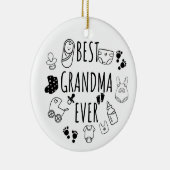 Beste oma ooit keramisch ornament (Rechts)