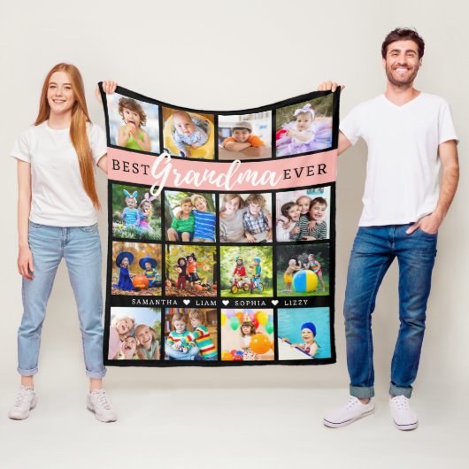 Beste oma ooit kleinkinderen 16 Fotocollage Fleece Deken (In situ)