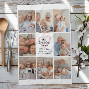 Beste oma ooit kleurenfoto collage van kleinkinder theedoek