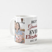 Beste oma ooit Modern Script 2 Foto Koffiemok (Voorkant links)