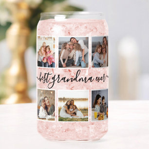 Beste oma ooit moderne aangepaste fotocollage blikvorm glas