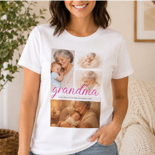 Beste oma ooit Moderne gepersonaliseerde 4 foto T-shirt