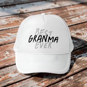 Beste oma ooit moderne zwarte en grijze grunge trucker pet