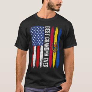Beste Oma Ooit Moederdag Moldavië Amerikaanse vlag T-shirt