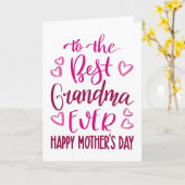 Beste oma ooit Moederdag Typografie in roze Kaart (Gele Bloem)