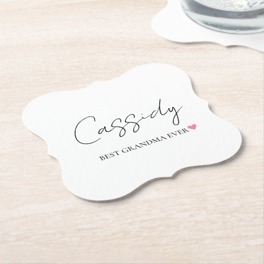Beste oma ooit Monogram | Kartonnen Onderzetter (Gekanteld)