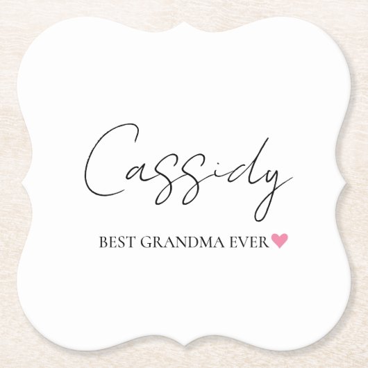 Beste oma ooit Monogram | Kartonnen Onderzetter (Voorkant)