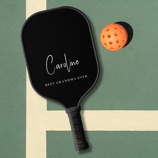 Beste Oma Ooit Monogram Script Zwart Pickleball Paddle