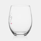 Beste oma ooit Monogram | Stemless Wine Glass Wijnglas Zonder Voet (Links)