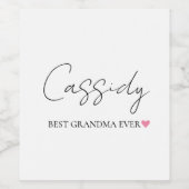 Beste oma ooit Monogram | Wijnflesetiket Wijn Etiket (Enkel label)