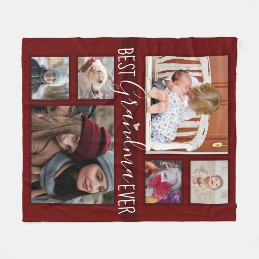 Beste oma ooit Multi Foto Fleece Deken (Voorkant (Horizontaal))