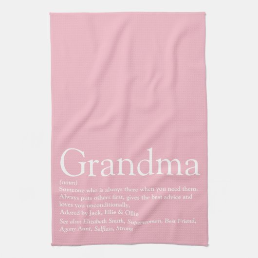 Beste Oma Ooit, Oma Definitie Roze Theedoek (Verticaal)