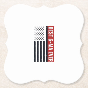 Beste oma ooit patriottische vlag vector ontwerp_1 kartonnen onderzetters