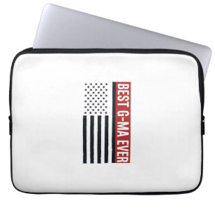 Beste oma ooit patriottische vlag vector ontwerp_1 laptop sleeve