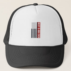 Beste oma ooit patriottische vlag vector ontwerp_1 trucker pet