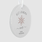 Beste oma ooit | Roos Gouden Sneeuwvlok en Foto Ornament (voorkant)