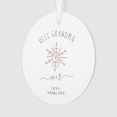 Beste oma ooit | Roos Gouden Sneeuwvlok en Foto Ornament (voorkant)