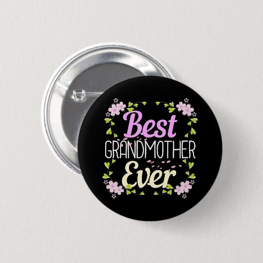 Beste oma ooit - Roze bloemen Ronde Button 5,7 Cm (Voorkant /achterkant)