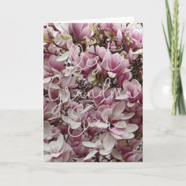 Beste oma ooit Roze Magnolia Bloemen Bloem Kaart