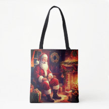 Beste oma ooit | Santa bij de open haard | Red