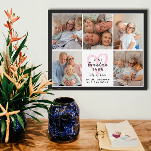 Beste oma ooit Schattige kleinkinderen Fotocollage Poster