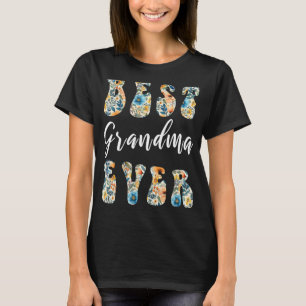 Beste oma ooit Schattige retro bloemen bloemend Mo T-shirt
