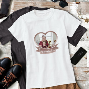 Beste Oma Ooit Schattige Roos Gouden Hart Foto Gif T-shirt