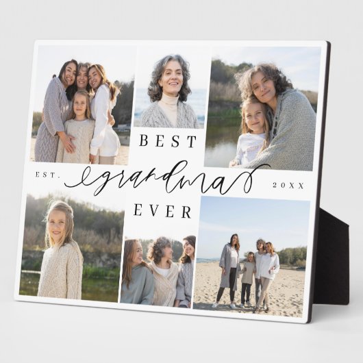 Beste oma ooit script Fotocollage Keepsake Fotoplaat (Zijkant)