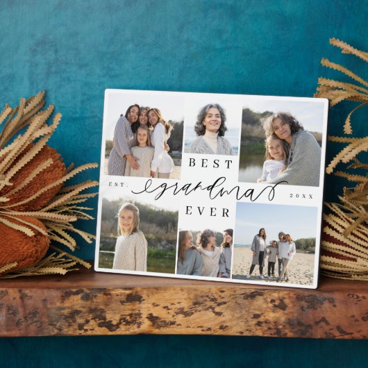 Beste oma ooit script Fotocollage Keepsake Fotoplaat (Zijkant)