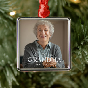 Beste oma ooit sinds 20XX Eenvoudige elegante foto Metalen Ornament