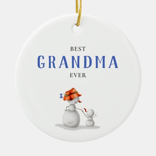 Beste oma ooit Sneeuwman Keramisch Ornament (Voorkant)