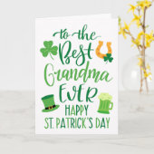 Beste oma ooit St. Patrick's Dag typografie Kaart (Gele Bloem)