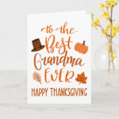 Beste Oma Ooit Thanksgiving Dag in Sinaasappel Kaart (Gele Bloem)