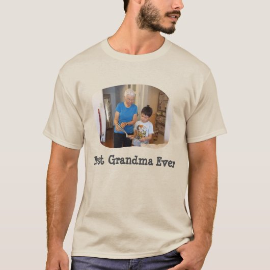 Beste oma ooit uploadt uw horizontale foto t-shirt (Voorkant)
