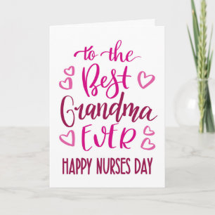 Beste oma ooit verpleegstersdag typografie in roze kaart