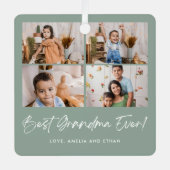 Beste oma ooit vier foto's metalen ornament (Voorkant)