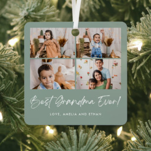Beste oma ooit vier foto's metalen ornament