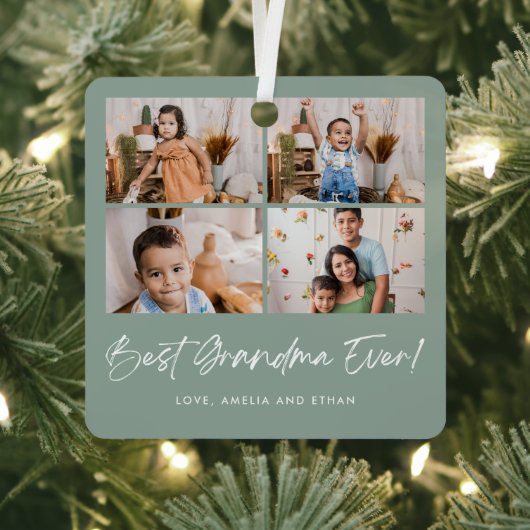 Beste oma ooit vier foto's metalen ornament (Insitu)