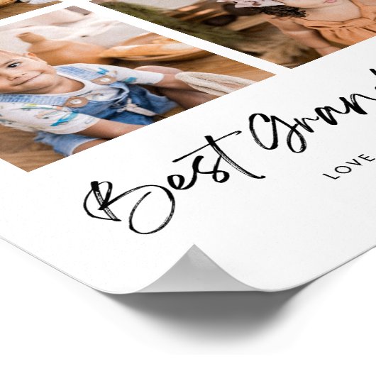 Beste oma ooit vier foto's poster (Hoek)