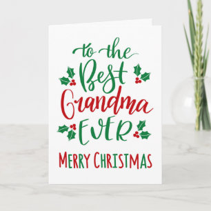 Beste oma ooit Vrolijke Kerstmis Typografie Kaart