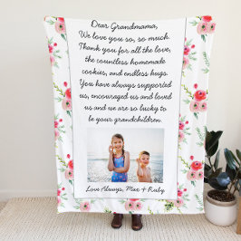 Beste oma | Persoonlijke foto en brief Fleece Deken