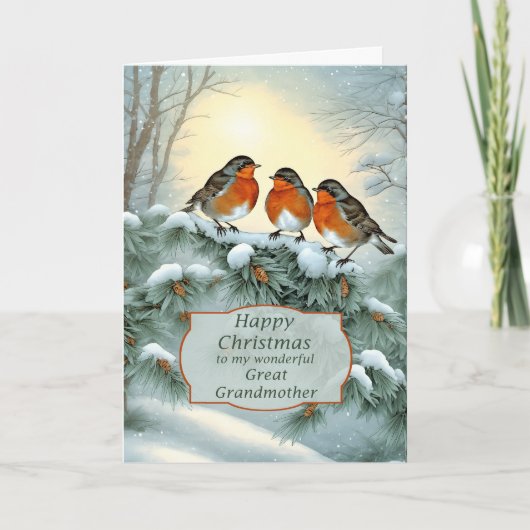 Beste Oma Robins Prettig Kerstfeest Feestdagen Kaart (Voorkant)