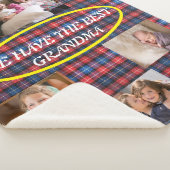 Beste Oma Rood Blauw Zwart Plaid 4 foto's Sherpa Deken (3/4)