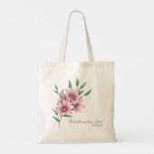 Beste Oma Roze Bloemen Typografie Tote Bag (Achterkant)