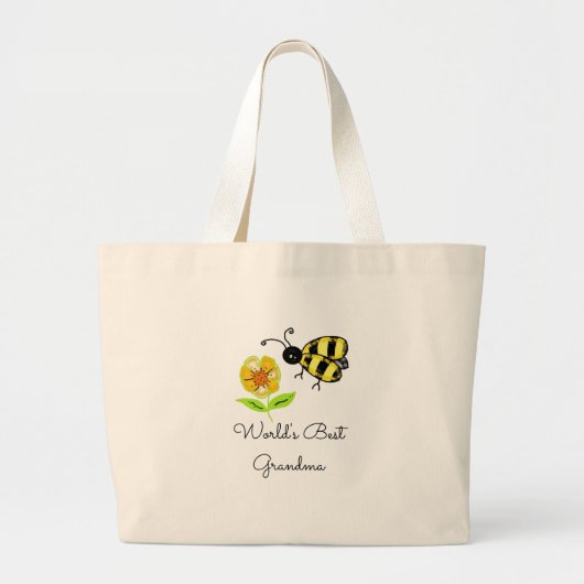 Beste Oma Ter Wereld Honingbij Grote Tote Bag (Voorkant)