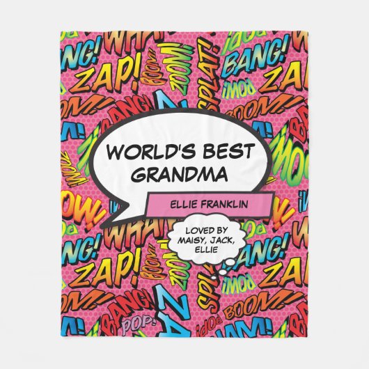 Beste oma ter wereld leuk roze fleece deken (Voorkant)