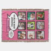 Beste oma ter wereld Leuke Roze Foto Collage Deken (Voorkant)